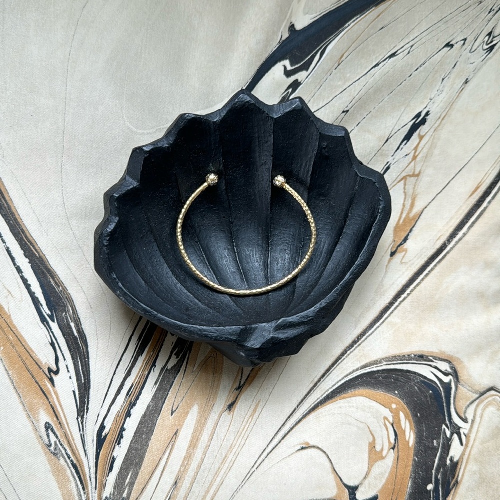 Jacquie Aiche 14K Yellow Gold Diamond Hammered Cuff Bracelet